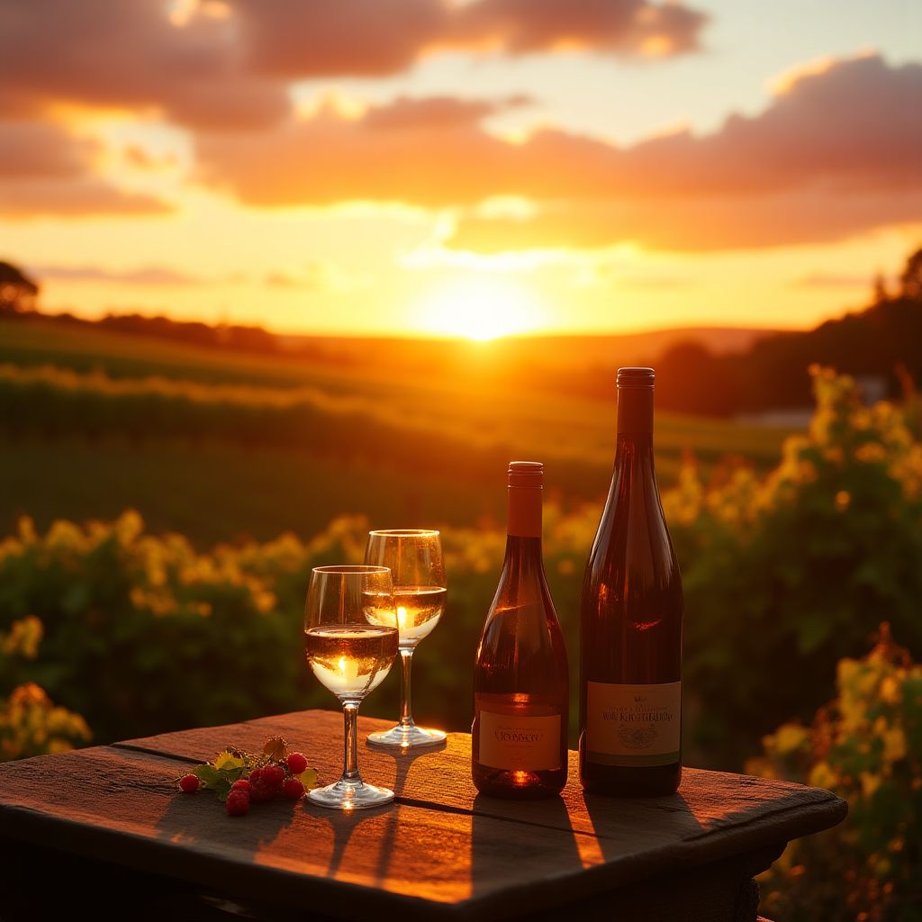 Australian vineyard and wine